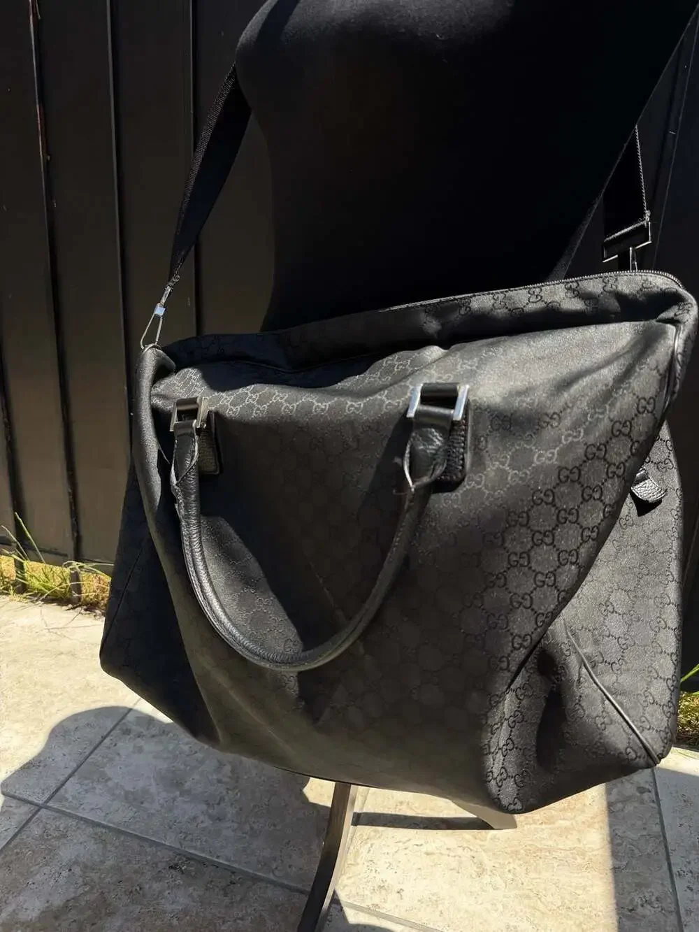 Gucci GG Monogram Nylon Large Travel Duffle Bag
